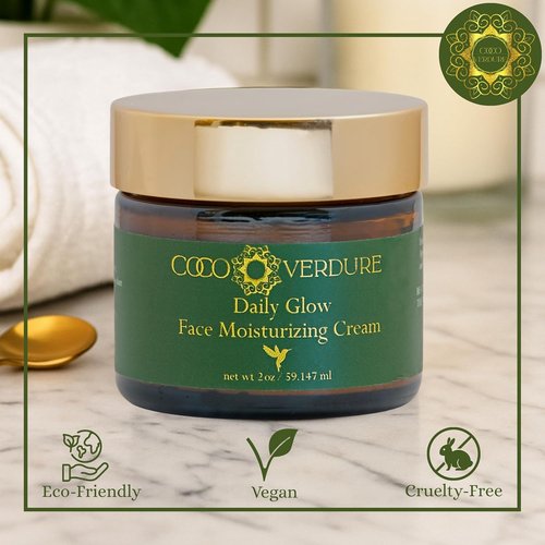 Daily Glow Face Moisturizing Cream - Ultra Hydrating Formula with Vitamin E & Jojoba Oil | 2oz for Dry, Sensitive Skin