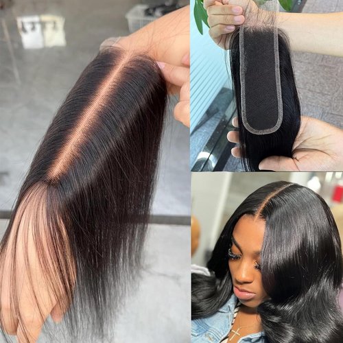 ENOYA 2x6 HD Lace Closure Body Wave Human Hair Pre Plucked and Bleached，Skinlike Real Hd Swiss Lace Invisible 2 By 6 HD Lace Closure Virgin Human Hair With Clean Hairline