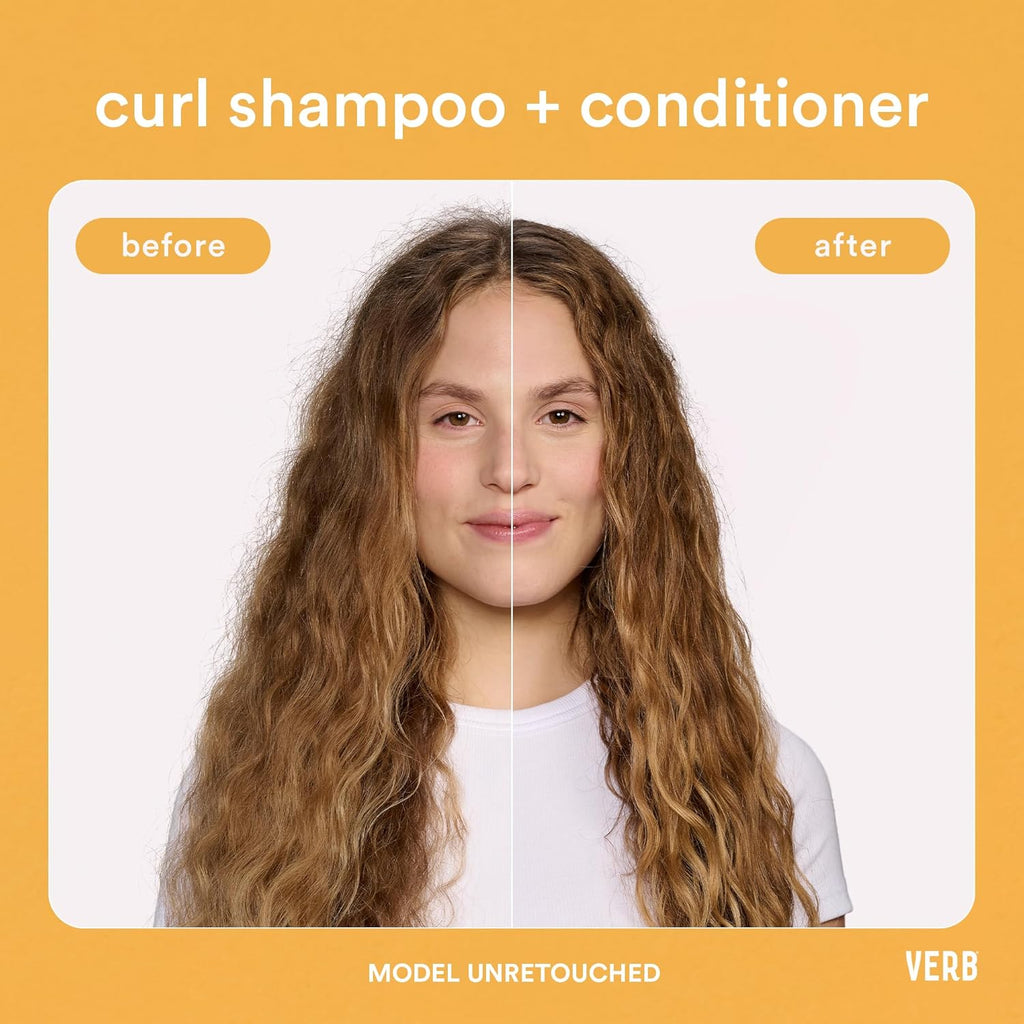 VERB Curl Shampoo & Conditioner Duo - Smooth, Frizz Control & Definition - Vegan, Paraben-Free, Sulfate-Free
