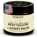 Beef Tallow for Skin and Face – Tallow and Honey Balm Moisturizer, 100% Grass-Fed Beef Tallow with Raw Organic Honey, Beeswax, Olive Oil & Vitamin E – Deep Hydration – Proudly Made in USA – 2oz
