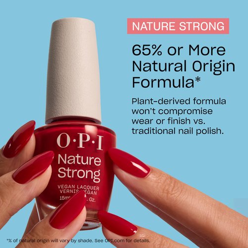 OPI Nature Strong Leaf by Example | Opaque Dark Green Crème Natural Origin Nail Polish | Plant Based, Vegan, Cruelty Free
