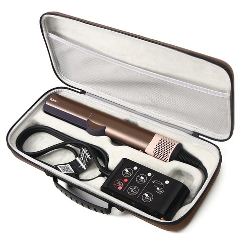 Guganas Hard travel Case Compatible with Dyson Airstrait Straightener, Carrying storage Bag for Airstrait HT01. (Brown)