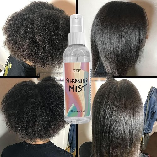 GZE Straight Silk Spray - Moroccan Argan Oil Thermal Protector | Alcohol-Free Hair Detangler & Heat Protectant