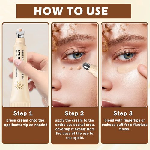 Skiennix Mineral Sunscreen Eye Cream - 3-in-1 Under Eye Treatment for Puffiness & Dark Circles | SPF 35 (Light)