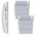 GELPARTY Professional Nail Files 100/100 Grit Half Moon - 25 Pack Bulk Washable Emery Boards - Medium Coarse Grit for Shaping Acrylics, Polygel & Hard Gel Extensions (Salon Value Set)