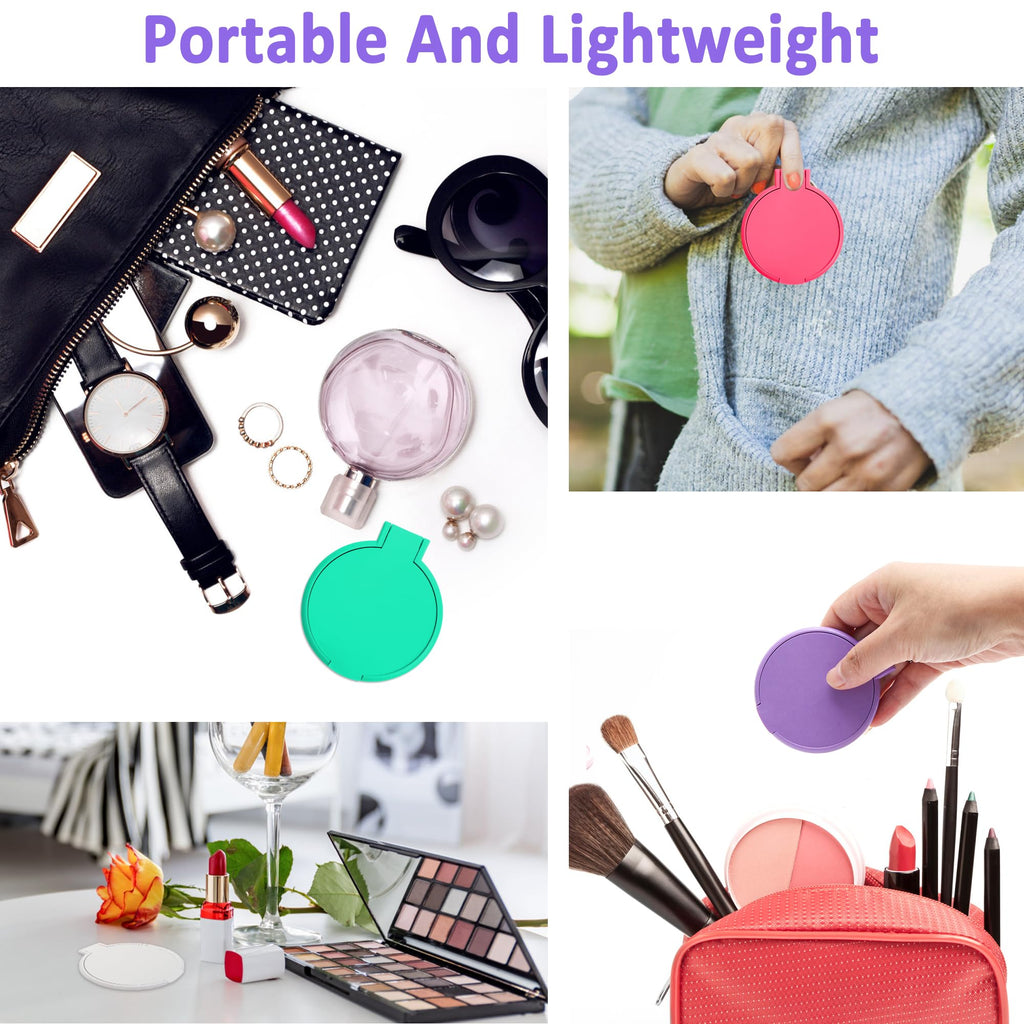 Windspeed 18 Pcs Mini Folding Mirror Round Compact, 2.4 in Small Portable Travel Makeup Mirror Compact Mirror Bulk Round Makeup Mirror for Purse, Women Girls Travel Daily Use (40)
