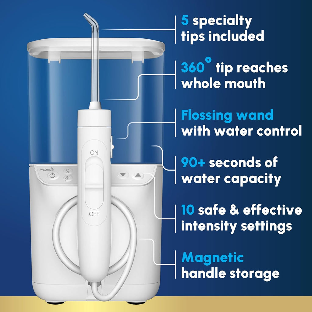 Waterpik Promax Water Flosser - SmartAdvance Mode for Gum Health | 10 Settings, 5 Tips, Compact Design