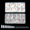 1000pcs Clear and Natural Acrylic Nail Tips,10 Size French Nail Tips For Acrylic Nails Half Cover False Nails Extension Artificial Fingernails
