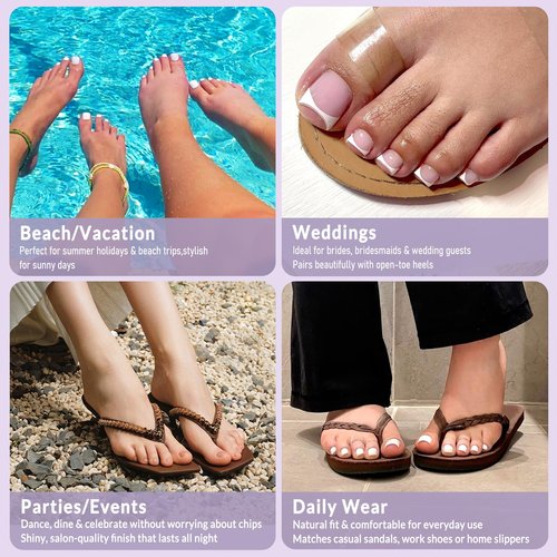 AddFavor 160pcs Red Press on Toenails for Women, Full Cover Fake Toe Nail Tips with Adhesive Tabs, Artificial Pedicure Toe Nail Press ons, Red False Toenail Press ons