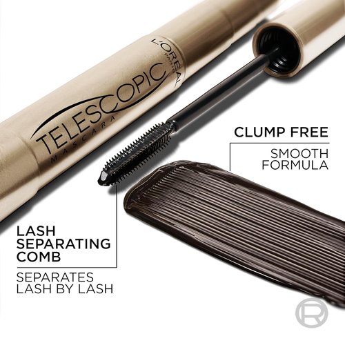L’Oreal Paris Telescopic Mascara - Volume & Length Formula, Washable, Black, 0.27 Fl Oz.