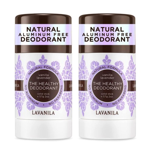 Lavanila Vanilla Lavender Deodorant for Women 2-Pack (2 Oz Each) - Natural Aluminum Free Solid Stick Deodorant, Made In USA, Vegan