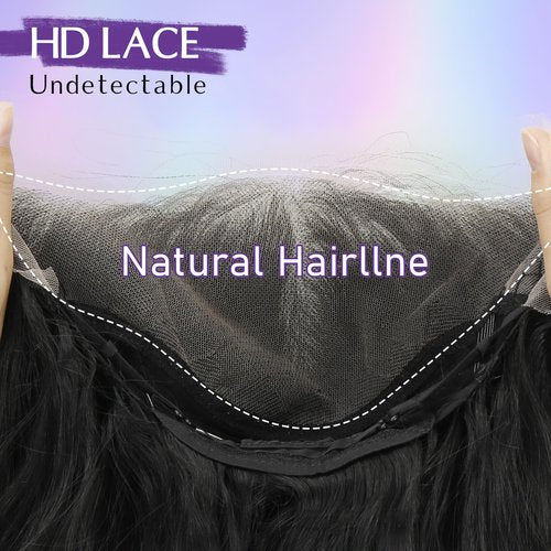 Kurope 13x4 Synthetic Lace Front Wig Black Long Wavy Wigs 26inch Pre-Plucked Hairline and Baby Hair Synthetic Wigs for Black Women