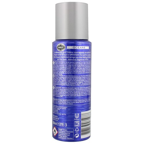 Brut Oceans Deodorant Body Spray for Men - 6.7 oz Long-Lasting Freshness