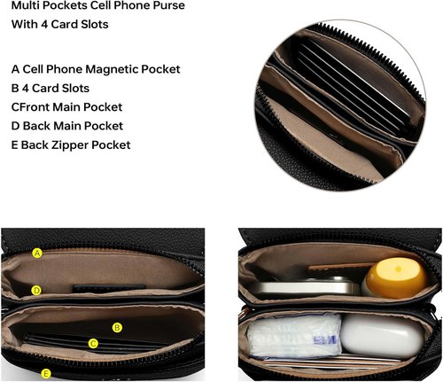 Skiennix Small Crossbody Bag for Women - Adjustable Strap Mini Wallet Handbag in Stylish Design