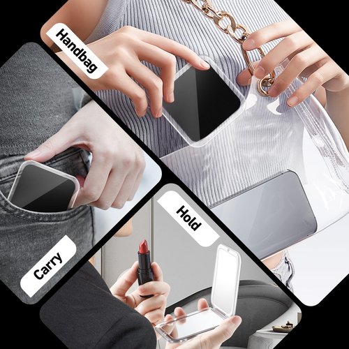 30X Magnifying Mirror, Compact Travel Mirror for Purse & Pocket, Double-Sided 1X/30X HD Makeup Mirror with Tweezers - Portable Mirror for Eyebrow Plucking, Daily Beauty & Travel Essentials, Black