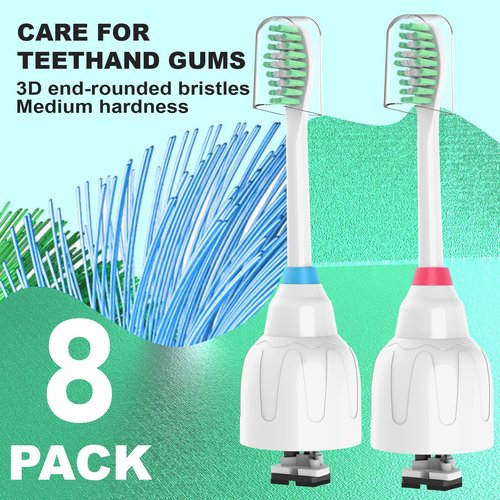 Replacement Toothbrush Heads for Philips Sonicare E Series, Compatible with Sonicare Essence Elite Advance CleanCare Screw-on Electric Toothbrush HX7022/66 HX7023/64, HX7023/30, 8 Pack