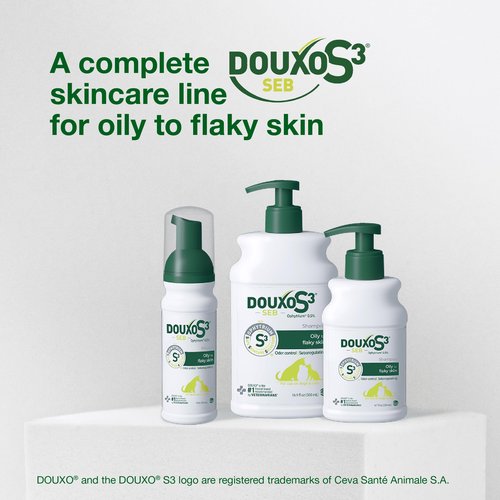Douxo S3 Seb Mousse, Contains 0.5% Ophytrium, Odor Control & Seboregulating, For Oily to Flaky Skin, Seborrhea, For Dogs and Cats, 5.1 fl. oz. (150mL)