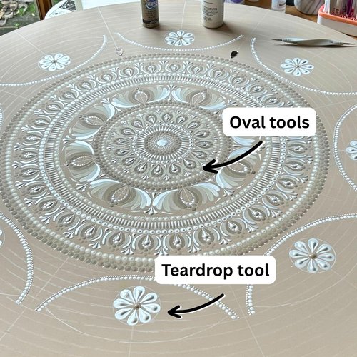 Oval Dotting Tools - Teardrop Dotting Tools - Happy Dotting Company - 8 Double-Ended Set for dot Mandala Painting - Oval Shaped Tools - Teardrop Shaped Tools - dot Painting