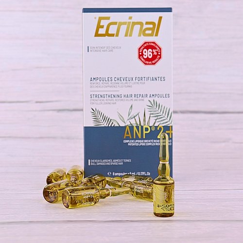 Ecrinal ANP2 Hair Growth Ampoules for Men - Strengthening & Repairing Ampoules - Intensive Hair Care for Thinning, Dull, Damaged Hair - ANP 2+ Complex with Omega 3 | Pack 8
