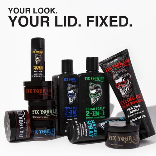 Fix Your Lid Styling Gel for Men's Hair - Firm Hold for Fuller Look - Easy Wash Out - 8.5 Oz