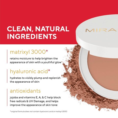Mirabella Invincible Foundation - HD-Finish Pressed Powder Compact with Jojoba, Age-Defying, Medium M9