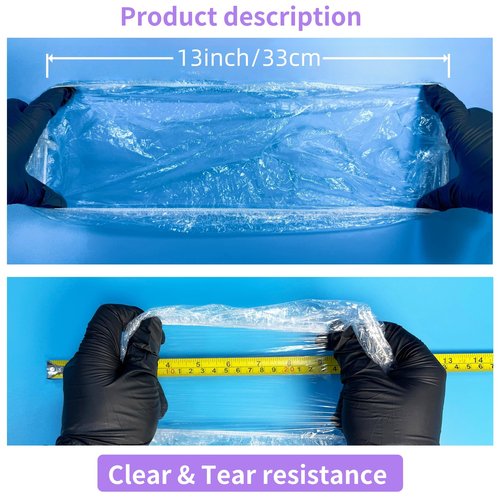 FayLongSky 100PCS Disposable Shower Caps - Large Thick Clear Plastic Shower Cap for Women Reusable Waterproof and Men, Hair Cap for Deep Conditioning, Hotel Travel Essentials (20.5 inch)