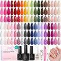 beetles 44pcs Gel Nail Polish Set - 36 Colors Colorful Muse Gel Polish Kit Pink Nude Red Yellow Green Black White Glitter Nail Kit Base Top Coat UV LED Needed Salon DIY Home Gift for Women