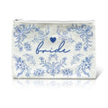 LADY&HOME Bride Makeup Bag Blue Bride Bag for Bridal Shower Wedding Engagement Gifts