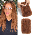 Afro Kinkys Bulk Human Hair for Braiding Mini Twists Braids Locs Dreadlock Extensions Afro Kinky-Curly Human Braiding Hair Bundles For Men Women Kids 16 Inch 2 Bulks 60g #30 Medium Brown Easy to Twist