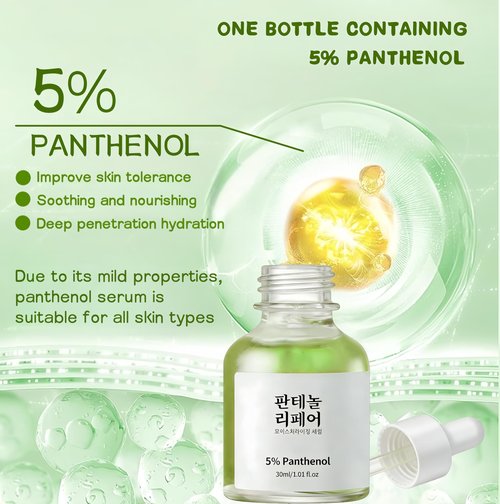 5% Panthenol (Vitamin B5) Face Serum | Sensitive Skin Barrier Support, Hydrating Soothing Serum for Dry Skin, Strengthen Skin Barrier & Soothe Redness, Fragrance-Free for Delicate & Acne-Prone Skin