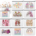 Kacctyen 10 Pcs Respiratory Care Week Appreciation Gifts for Women Respiratory Therapist Makeup Cosmetic Canvas Pouch Bags Portable Makeup Pouch Bag Travel Organizer for Party Favors