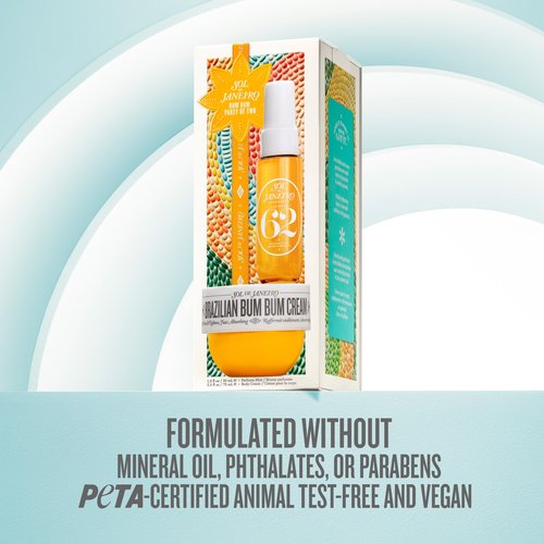 Sol de Janeiro Bum Bum Party of Two Beauty Gift Set | Brazilian Bum Bum Cream 2.5 fl oz & Cheirosa 62 Perfume Mist 1 fl oz | Beauty Minis | Limited Edition | Travel Size Trial Set | $36 Value