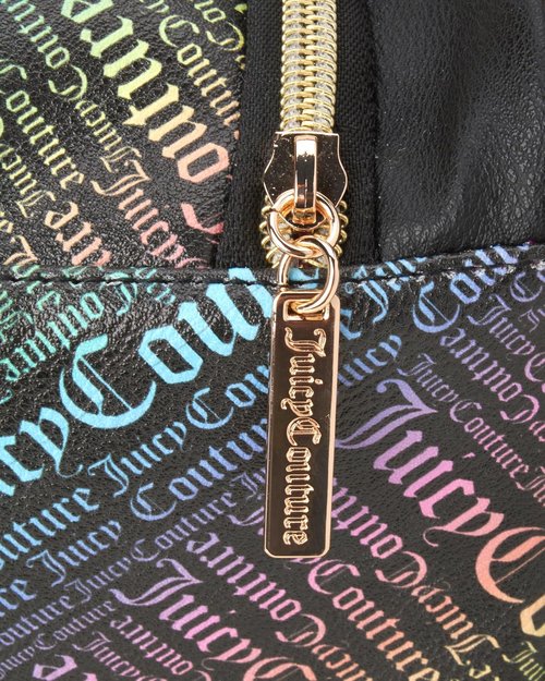 Juicy Couture Makeup Bag - Black Rainbow Cosmetics Organizer for Travel Essentials | Stylish Duffel