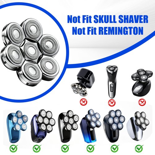 7 Head Shaver Replacement Head Shavers for Bald Men for Most Brand Men Foil Shaver Razor Universal Shaver Head,3pack