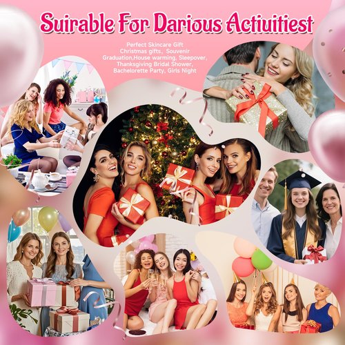 110PCS Spa Party Supplies for Girls, Spa Party Favors Include Face Masks Skincare, Hand Cream, Lip Balm, Under Eye Patches, Mini Hair Brush, Spa Birthday Sleepover Party Supplies for Teen Girls