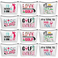 Bulyoou 12 Pcs Golf Gifts for Women Female Cosmetic Bags Golfer Makeup Bag Canvas Toiletry Pouch with Zipper Accessories for Women Ladies Golf Lover Player Fans Birthday Gifts