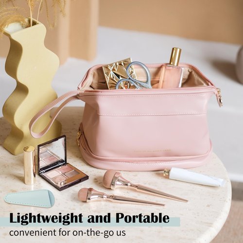 2 Pcs Eyebrow Scissors for Women, Professional Grooming Mini Scissors with Stainless Steel Straight Tip, 3.5 Inch Pink Small Scissors, Beauty Kit for Personal Care with PU Case, Gradient Blue