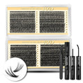 FLOMAZE Lash Clusters Kit, 800 pcs Lash Clusters Eyelash Extension Kit, 30D-40D Individual Lashes Kit, 0.07mm Thickness Soft False Lashes with Lash Bond and Seal (30D/40D, 8-16mm)