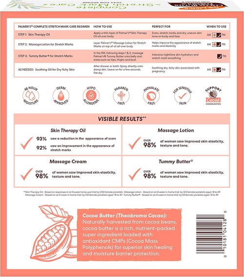 Palmer's Cocoa Butter Formula Pregnancy Skin Care Kit - Stretch Marks & Scars Treatment | 4-Piece Set