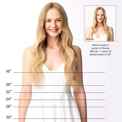 Luxy Tape-In Hair Extension Collection 16", 50g, Beige Blonde, 20 pieces