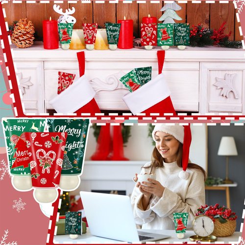 Sacubee 48 Christmas Hand Cream Gift Bulk Travel Size Skin Lotion for Women Party Favors Gift Set Merry Xmas Stocking Stuffers Bridal Baby Shower Hand Cream Set for Guest
