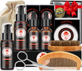 XIKEZAN Dad Birthday Gifts, Beard Care Kit with Bay Rum Beard Oils,Balm,Wash, Conditioner,Brush,Comb,Scissors,Valentines Fathers Mens Christmas Stocking Stuffers Gifts for Men Him Husband Boyfriend