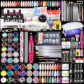 COSCELIA Acrylic Nail Kit for Beginners with Everything Professional Acrylics Powder 6pcs Gel Nail Polish 18pcs Glitter Decoration Powder Nails Kit Acrylic Set with Drill Light Gifts for Women