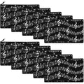 Sweetude 10 Pack Music Teacher Makeup Bag, Music Note Cosmetic Bag Teacher Appreciation Gift for Women Piano Travel Zipper Pouch Graduation Mother's Day Birthday Thank You Gifts(Black,Notes)