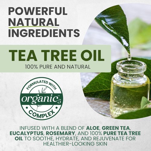 KESMEDIK Tea Tree Oil Foot & Body Soap with Peppermint, Cleanses, Refreshes & Soothes Itchy Skin, Antifungal & Antibacterial Support for Ringworm, Athlete’s Foot, Jock Itch & Demodex, 8 fl oz