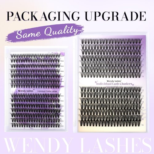 Lash Clusters Kit for DIY Eyelash: 280Pcs, Wendy, Using at Home, Ultra-light, Natural, Fluffy, Wispy, Waterproof, Anime, Manga, Cat Eye, D Curl, 12-16mm, 30D+40D, RR126