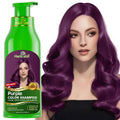 Herbishh Magic Hair Dye Shampoo - Ammonia-Free Color Treatment for Gray Hair - 500ml | Long-Lasting Purple