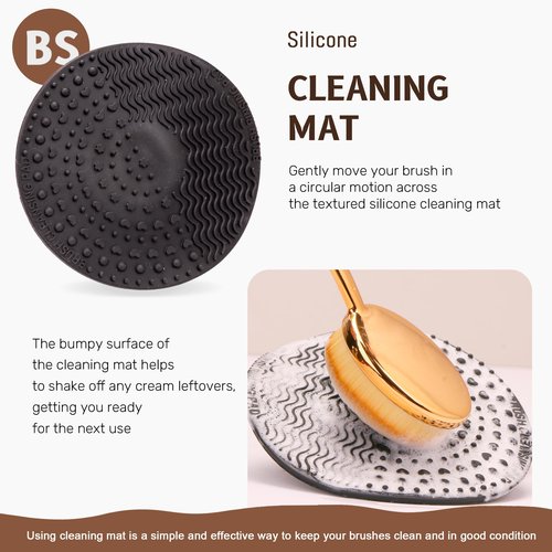 Sunscreen Applicator Set - Sunblock Brush for Kids Adults, Child-Safe for Face and Body,Sun Lotion Applicator Makeup Brush with Storage Bag & Cleaning Mat, Travel Size (3 pcs-Gold)
