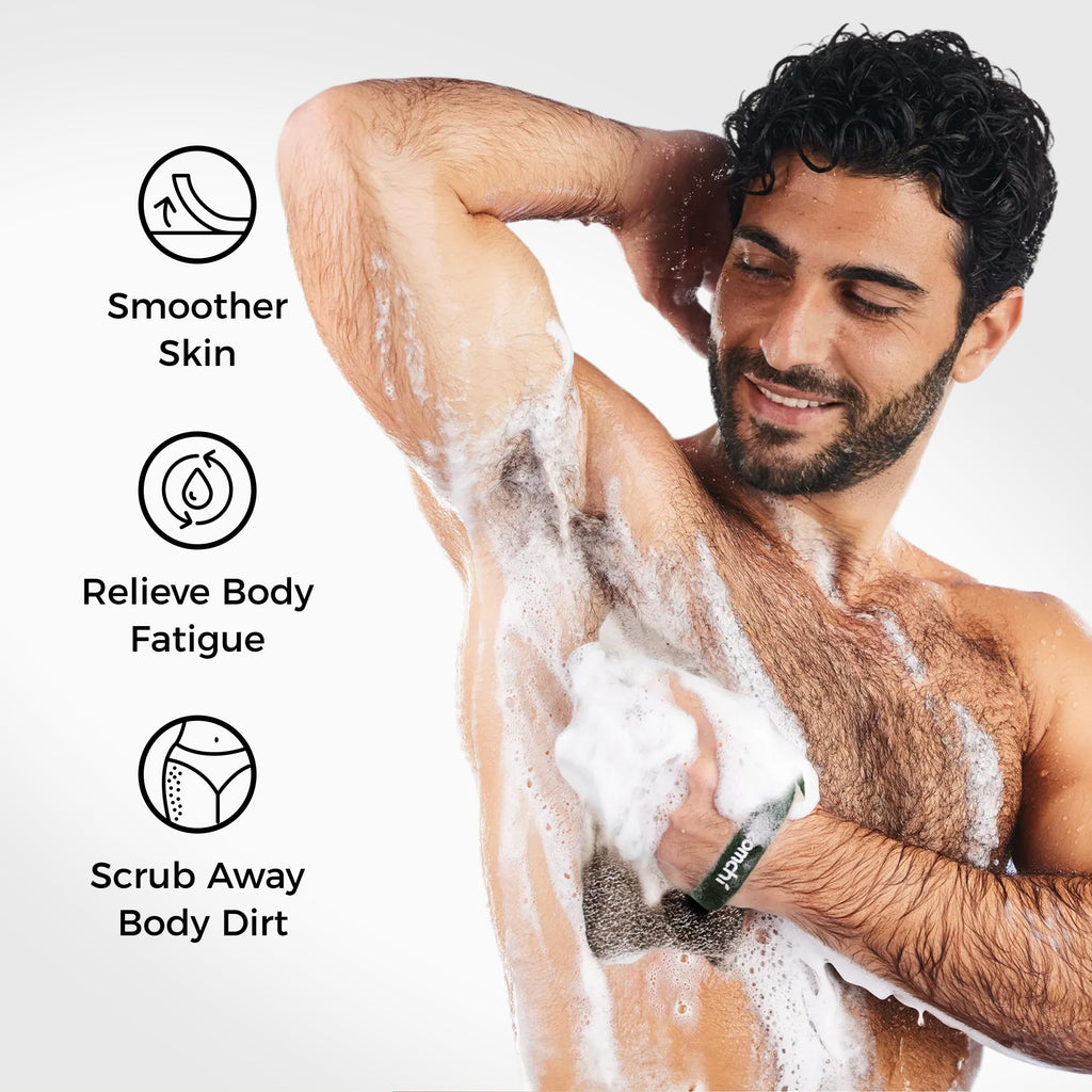 ZOMCHI Bar Soap Saver Bags, 2 Pieces Exfoliating Soap Bag with Different Roughness, Soap Bar Loofah for Men and Women, Body Scrubber Exfoliator for Smooth Clean Skin (Brown)