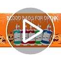 Halloween Blood Bags Drink Set - 100 Bags Labels Clips Syringes, 300ml Reusable Pouches